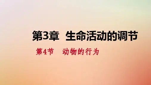 【精品推荐】2020年秋八年级科学上册 第3章 生命活动的调节 3.4 动物的行为练习课件 (新版)浙教版