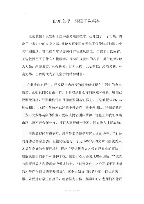 王选精神