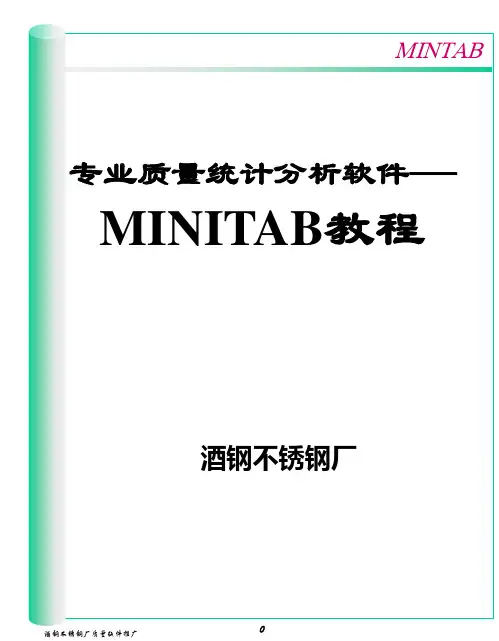 六西格玛软件操作应用教程-中文版