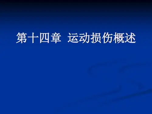 第十四章 运动损伤概述