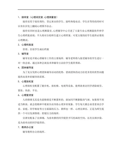 学校心理咨询室功能室介绍