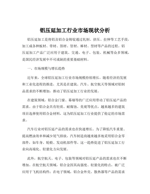铝压延加工行业市场现状分析