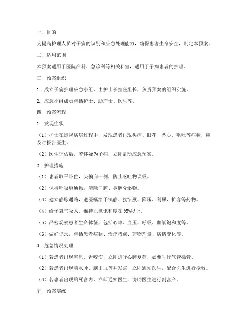 子痫护理应急预案