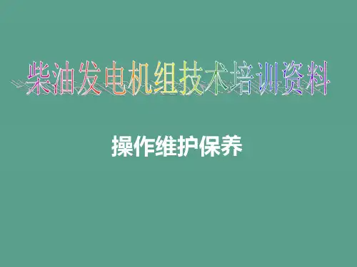 柴油发电机组的操作维护保养ppt课件
