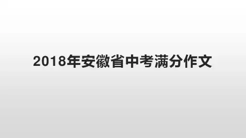 2018年安徽省中考满分作文