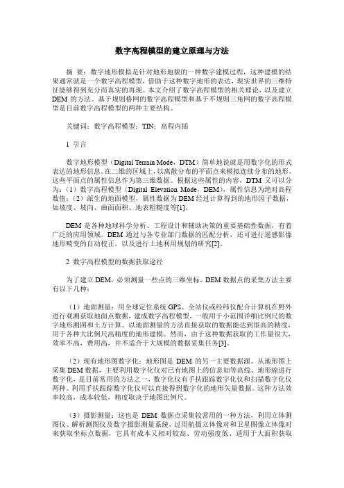 数字高程模型的建立原理与方法