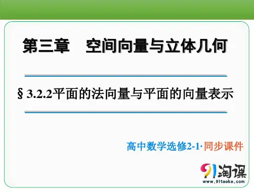 课件1：3.2.2平面的法向量与平面的向量表示
