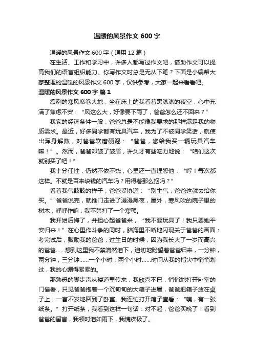 温暖的风景作文600字（通用12篇）