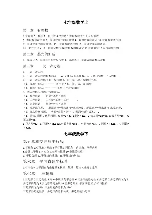 初中数学知识点全总结(完美打印版)