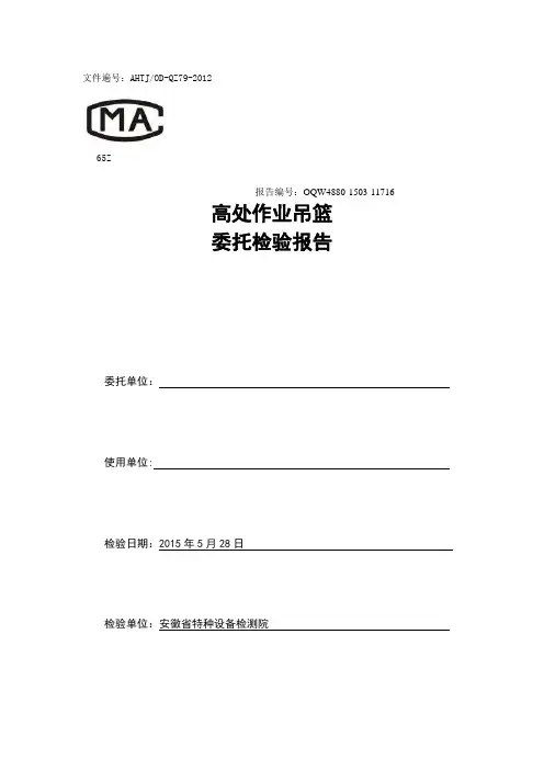 吊篮检验报告