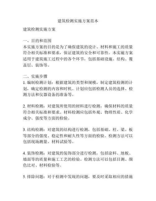 建筑检测实施方案范本