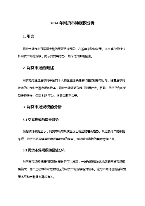 2024年网贷市场规模分析