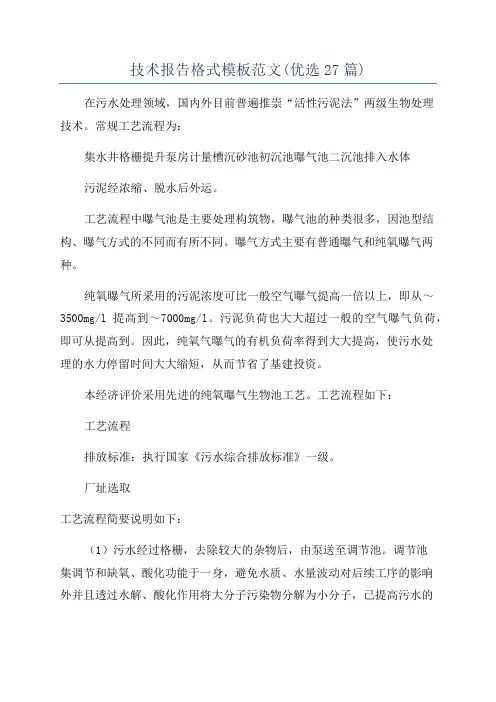 技术报告格式模板范文(优选27篇)