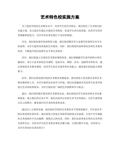 艺术特色校实施方案
