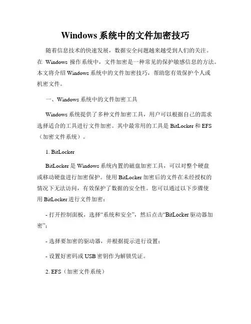 Windows系统中的文件加密技巧