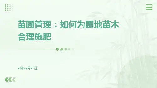 苗圃管理：如何为圃地苗木合理施肥