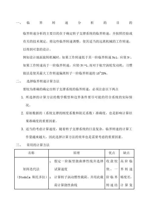 临界转速的计算