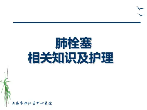 肺栓塞的治疗与护理ppt课件