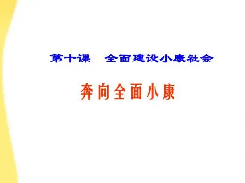 九年级政治 第十课全面建设小康社会课件 陕教版