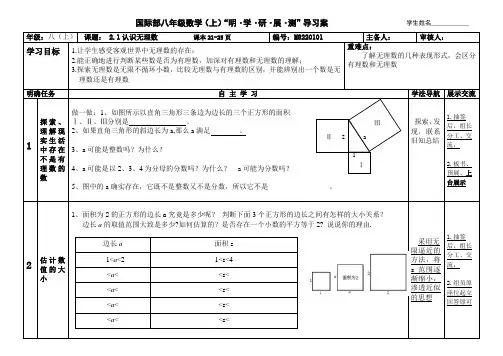 北师大版八年级数学上册 2.1认识无理数 导学案(无答案)