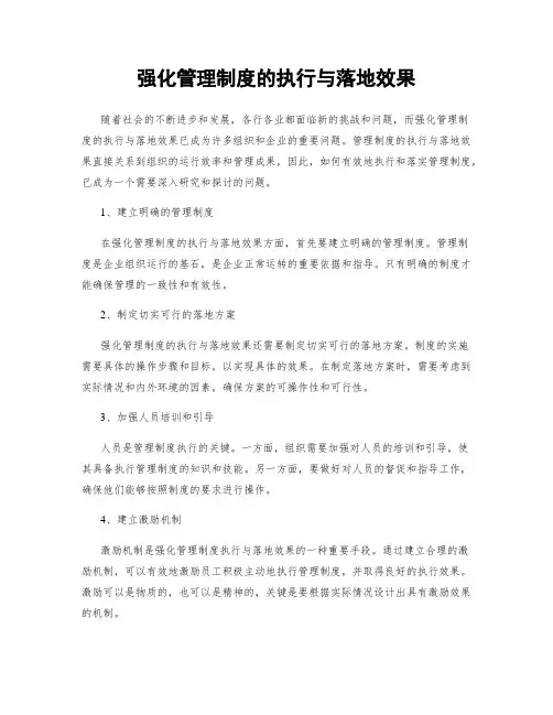 强化管理制度的执行与落地效果