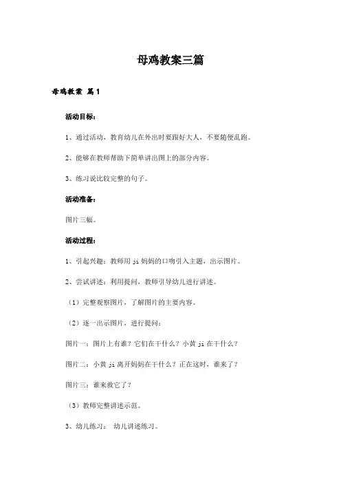 母鸡教案三篇_1