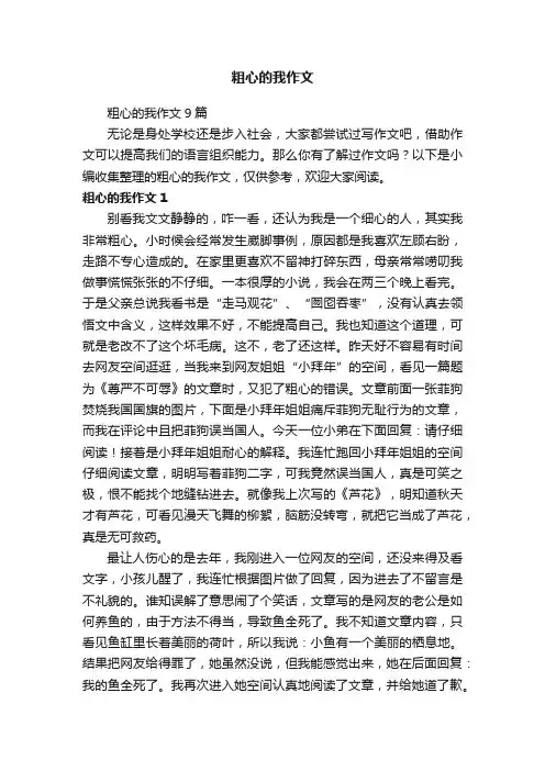 粗心的我作文9篇
