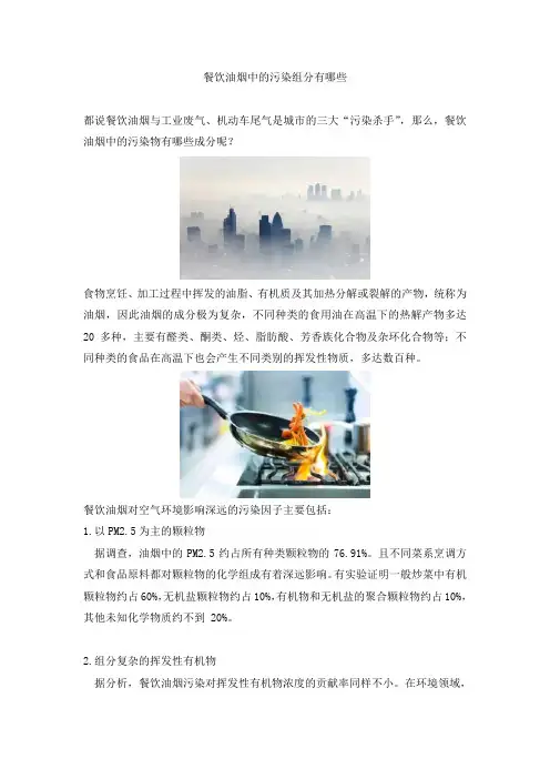 餐饮油烟中的污染组分有哪些