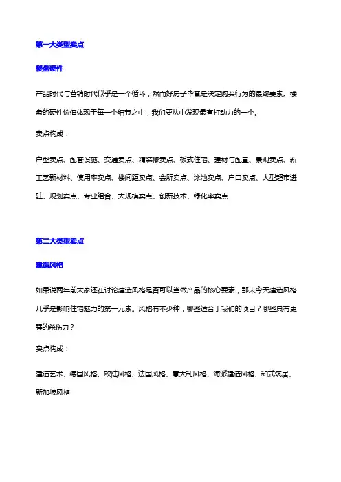 项目梳理 房地产项目核心卖点梳理