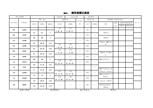 杆塔基础路径复测记录表