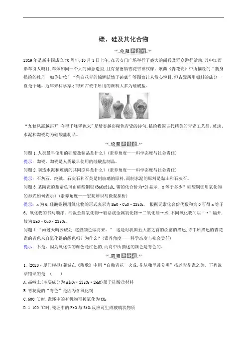 高考化学复习 碳硅及其化合物21