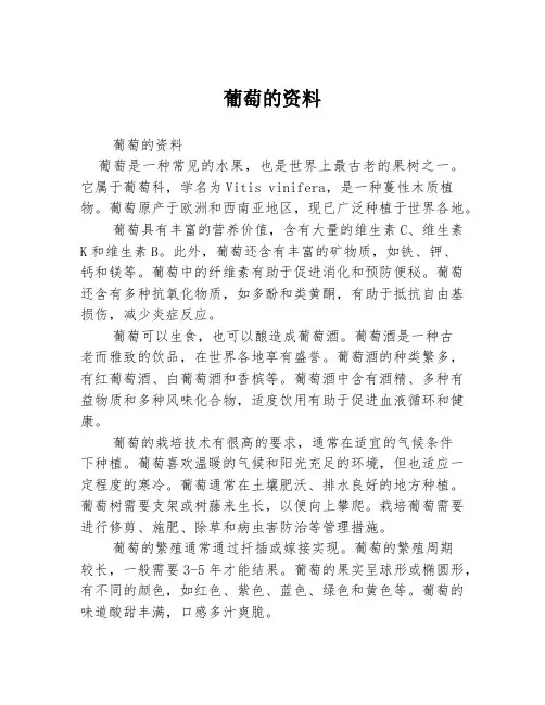 葡萄的资料