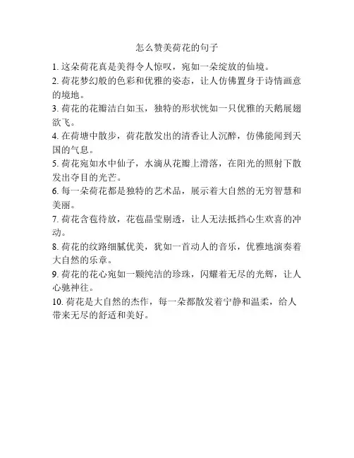 怎么赞美荷花的句子