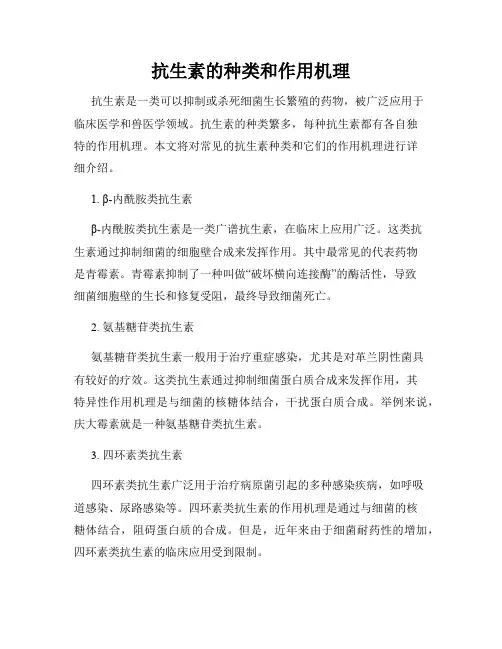 抗生素的种类和作用机理