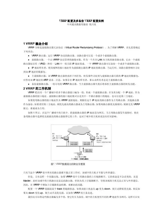 VRRP配置实例