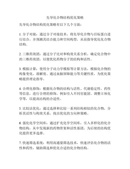 先导化合物结构优化策略