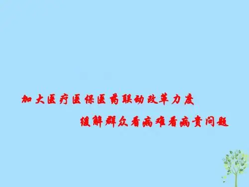 2019高考政治总复习时政热点加大医疗医保医药联动改革力度缓解群众看病难看病贵问题课件新人教版