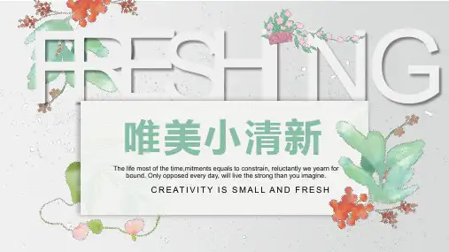 唯美小清新风格的水彩手绘PPT模板