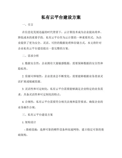 私有云平台建设方案