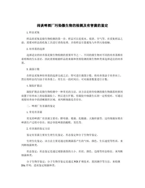 浅谈啤酒厂污染微生物的检测及有害菌的鉴定
