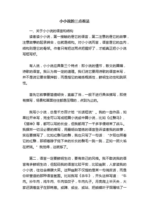 小小说的三点看法