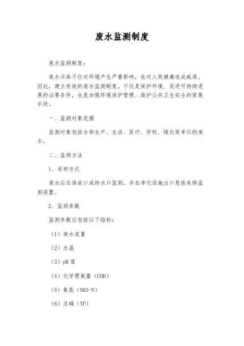 废水监测制度