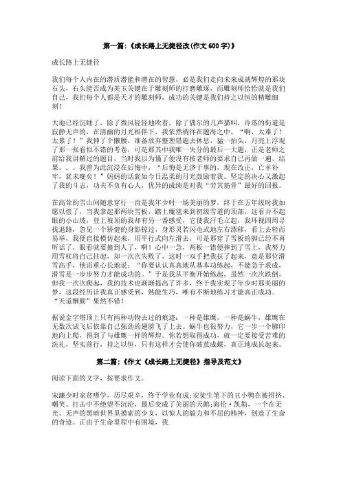 成长路上无捷径600字