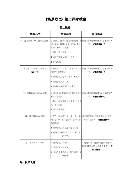 《场景歌2》第二课时教案