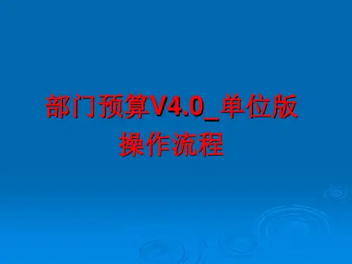 部门预算V40单位版操作流程(精编)