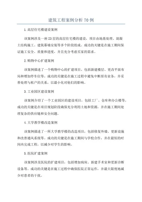 建筑工程案例分析70例