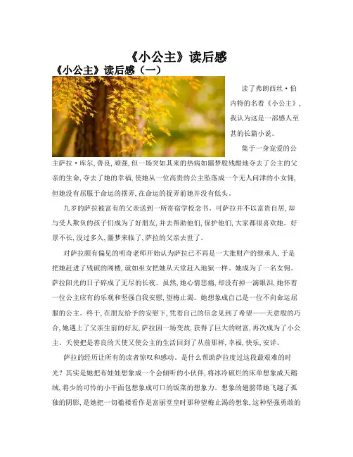 《小公主》读后感(共10篇)