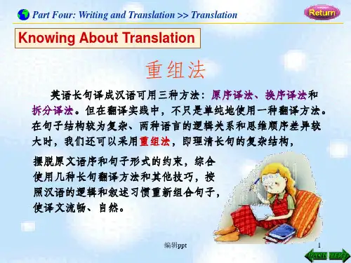 英译汉的长句翻译(3)—重组法