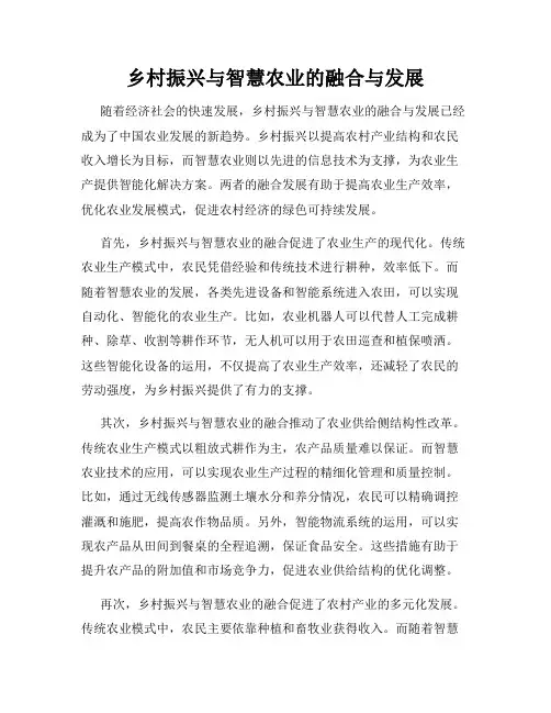乡村振兴与智慧农业的融合与发展