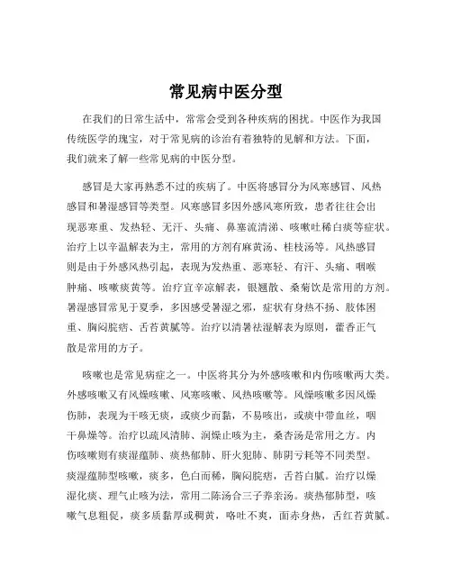 常见病中医分型